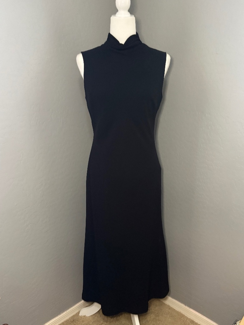 Lauren Ralph Lauren Black Evening Sleeveless High Neck‎ Maxi Dress Size 10